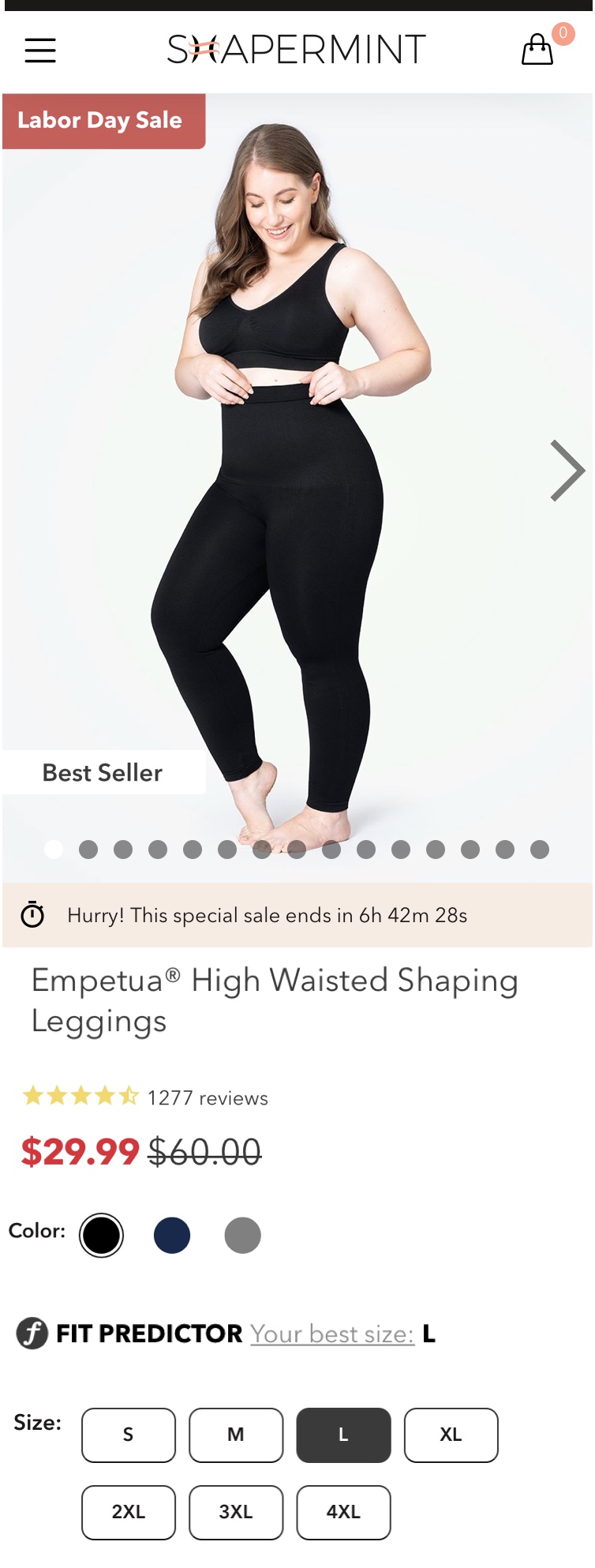 Shapermint Empetua High Waisted Shaping Leggings 2XL